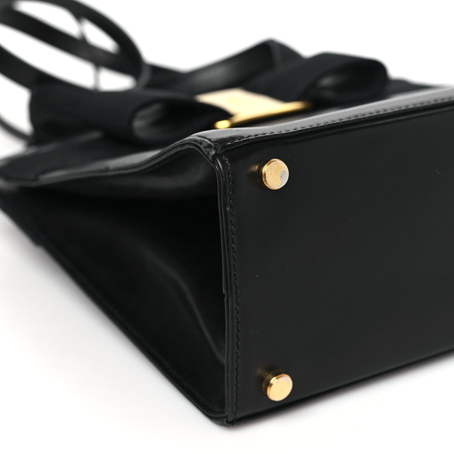 Calfskin Medium Vara Bow Top Handle Tote Black