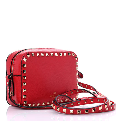 Valentino Garavani Grained Calfskin Rockstud Camera Crossbody Bag Rouge Pur 2 of 7