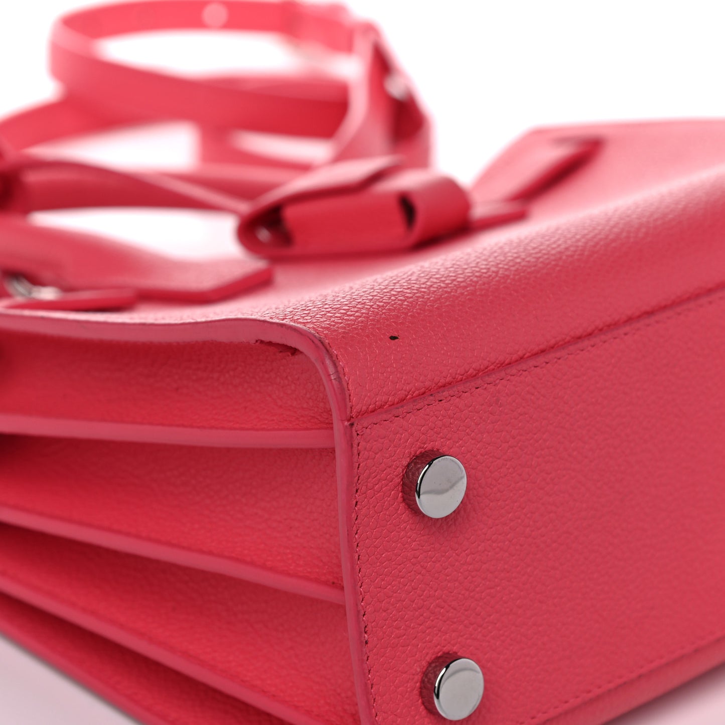 Grained Calfskin Nano Sac De Jour Coral