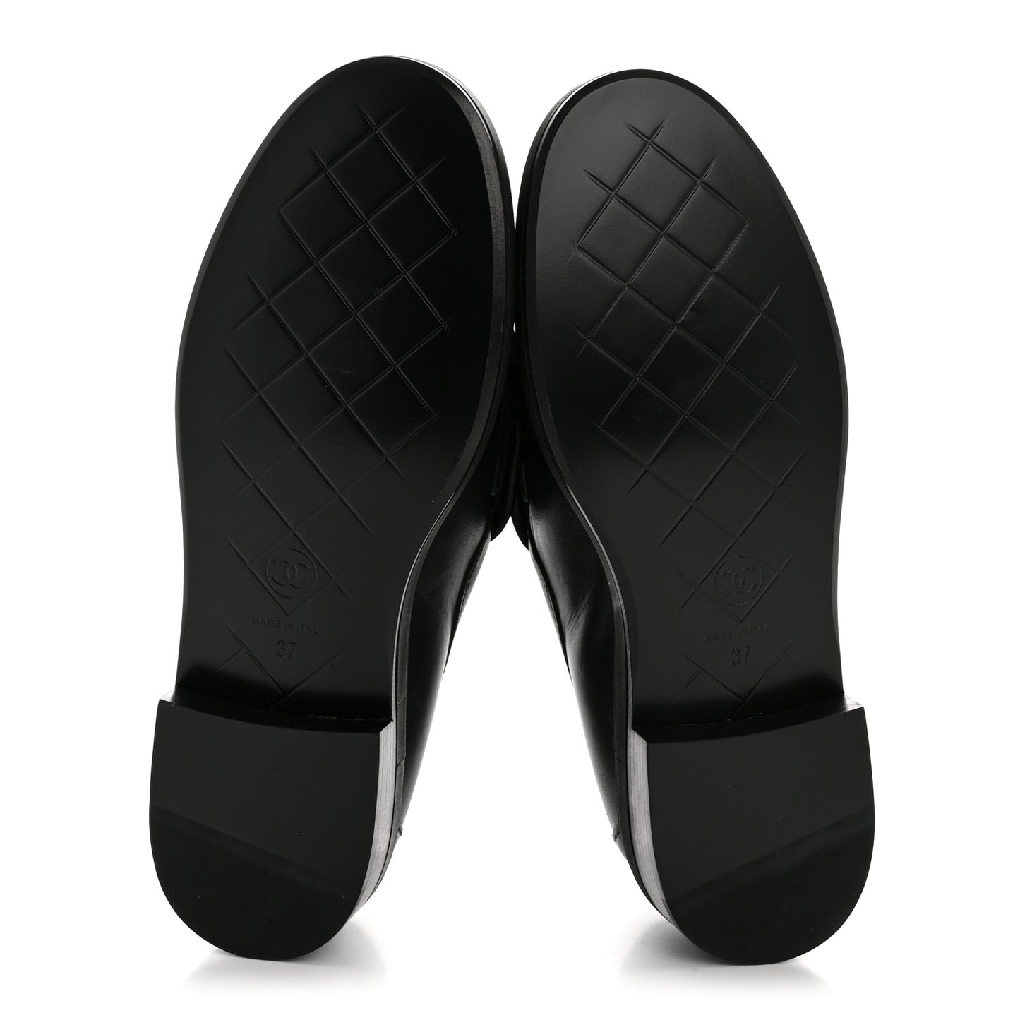 Lambskin Quilted CC Turnlock Loafers 37 Black
