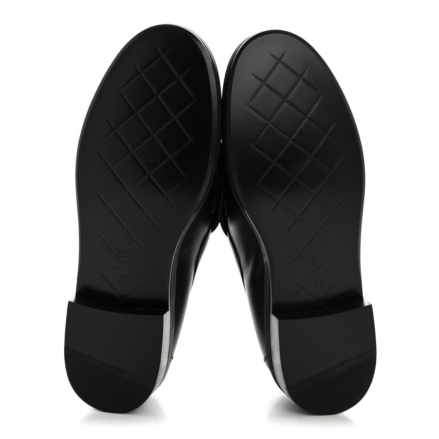 Chanel Lambskin Quilted CC Turnlock Loafers 37 Black 6 of 9