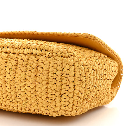 Saint Laurent Raffia Calfskin Monogram Medium Niki Chain Satchel Wheat 10 of 12