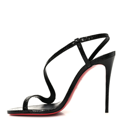 Christian Louboutin Snakeskin Rosalie 100 Sandals 37 Black 1 of 8