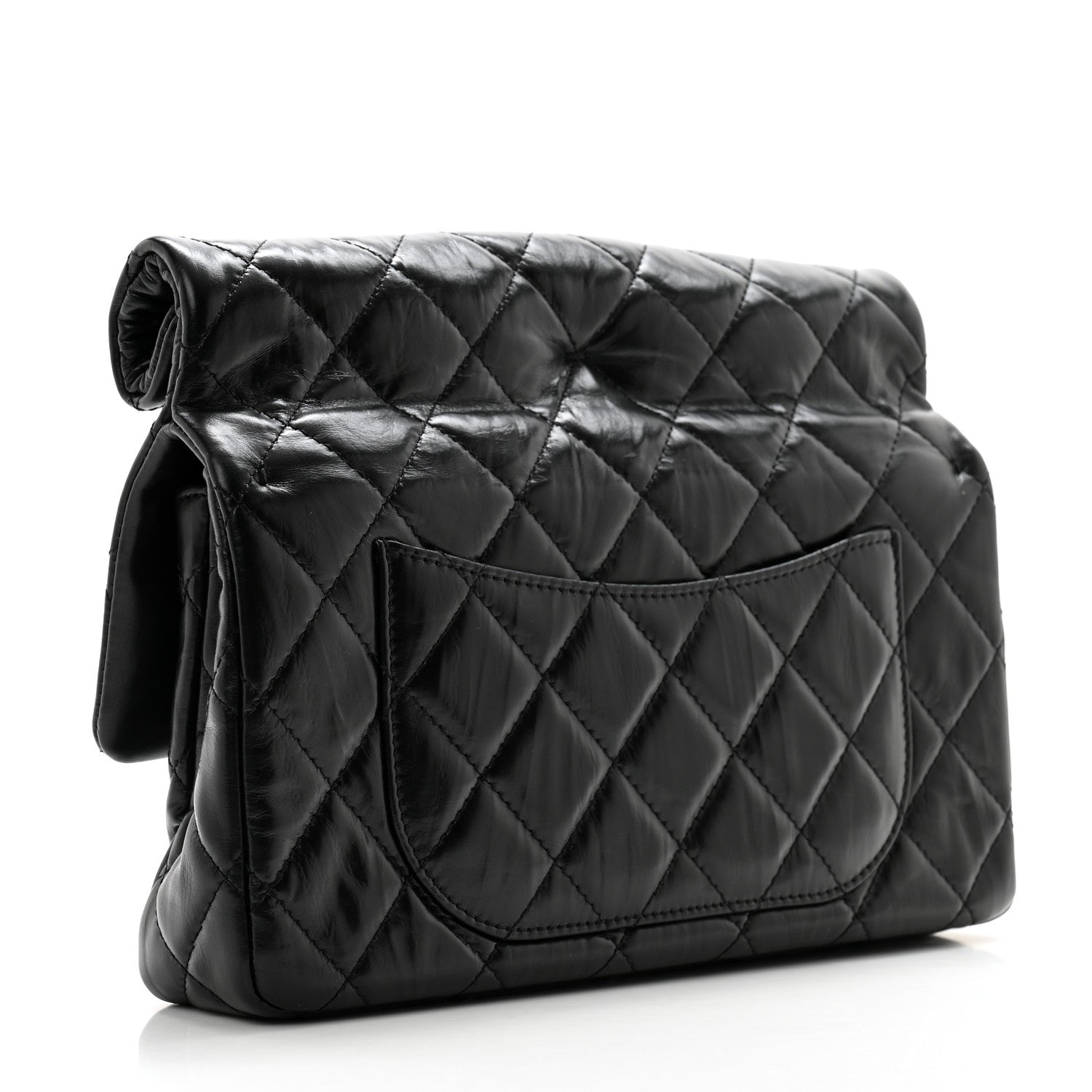 Chanel Crumpled Calfskin Quilted Clutch Black 3 of 10
