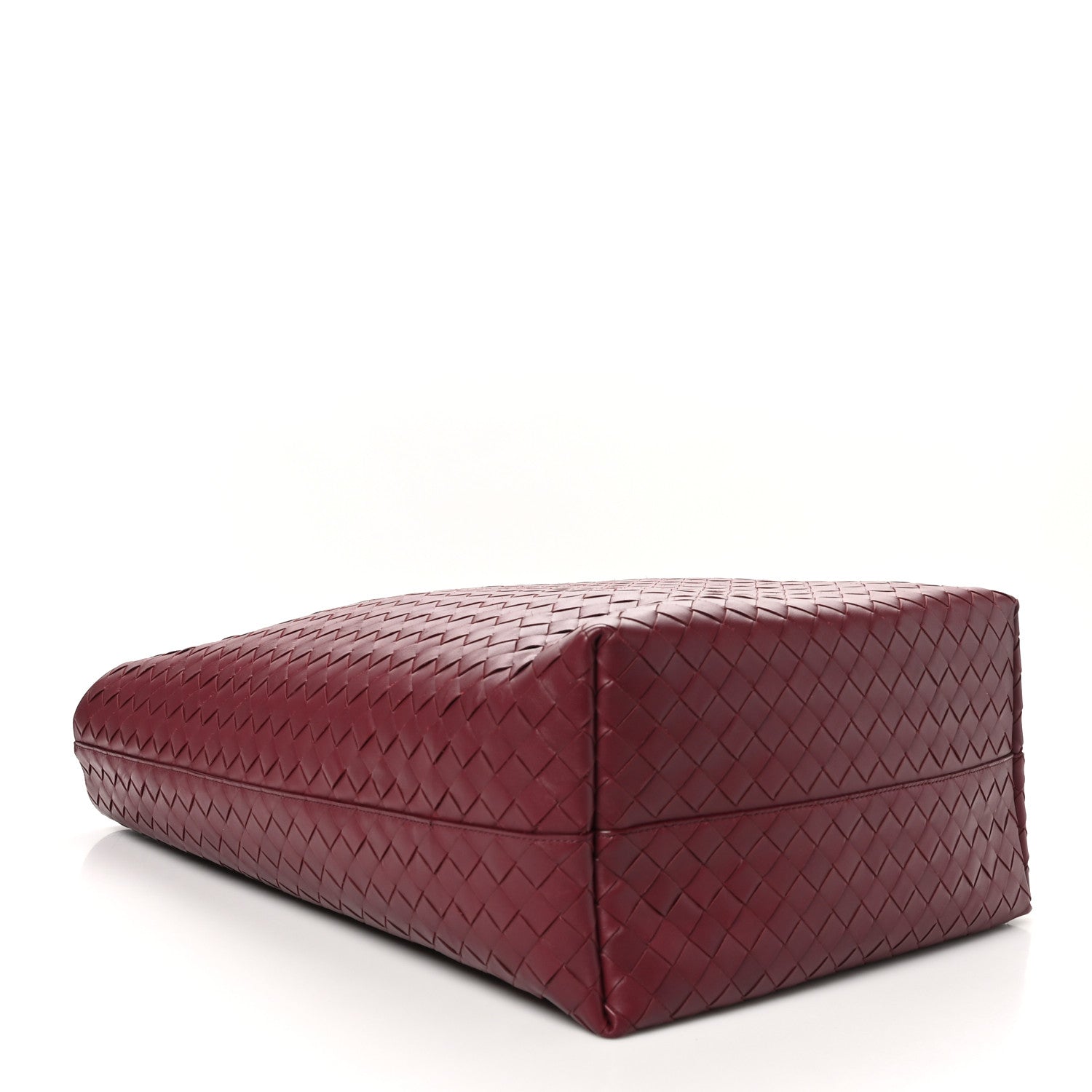 Bottega Veneta Calfskin Intrecciato Large North South Tote Bag Burgundy 4 of 9
