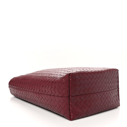 Bottega Veneta Calfskin Intrecciato Large North South Tote Bag Burgundy 4 of 9