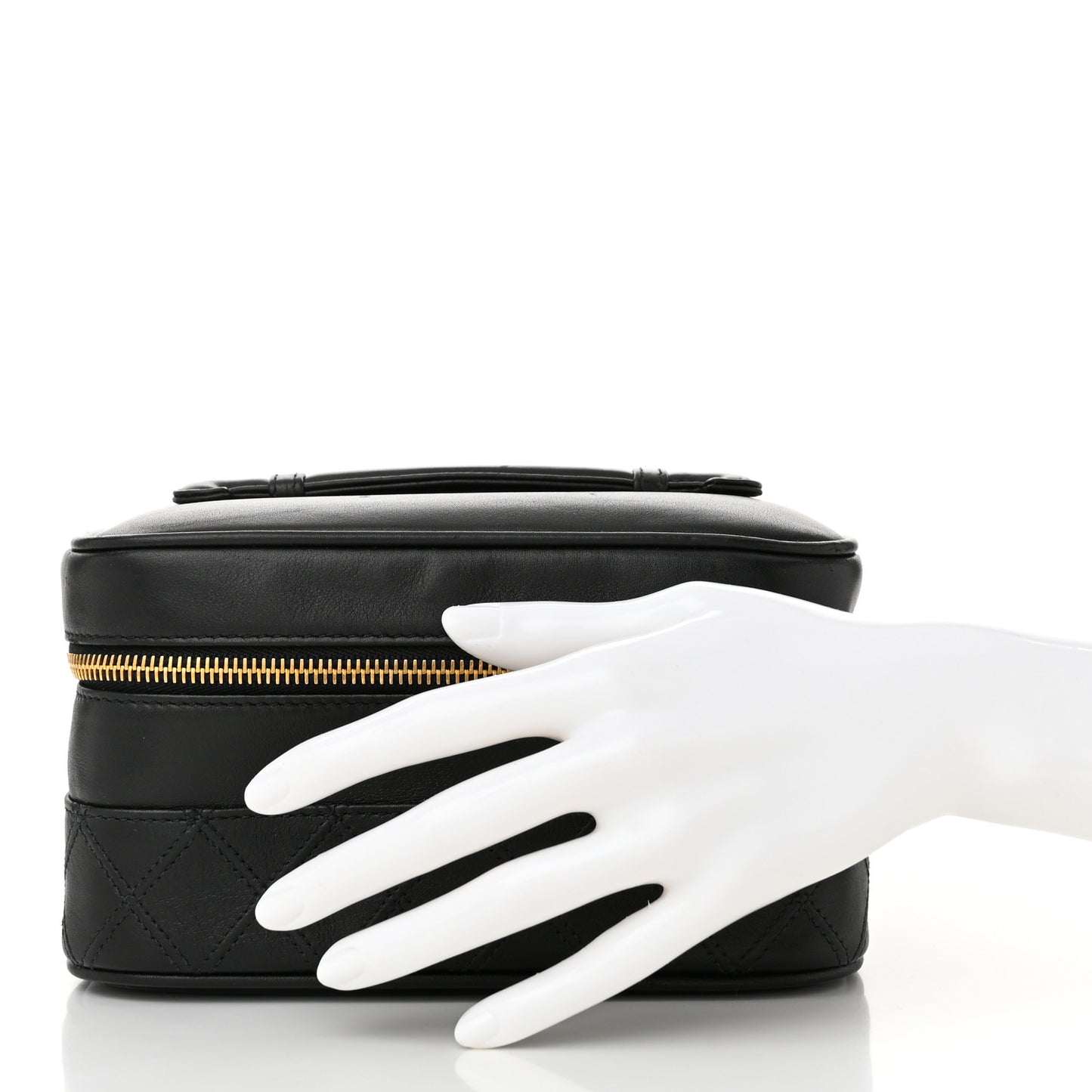Lambskin Vanity Cosmetic Case Black