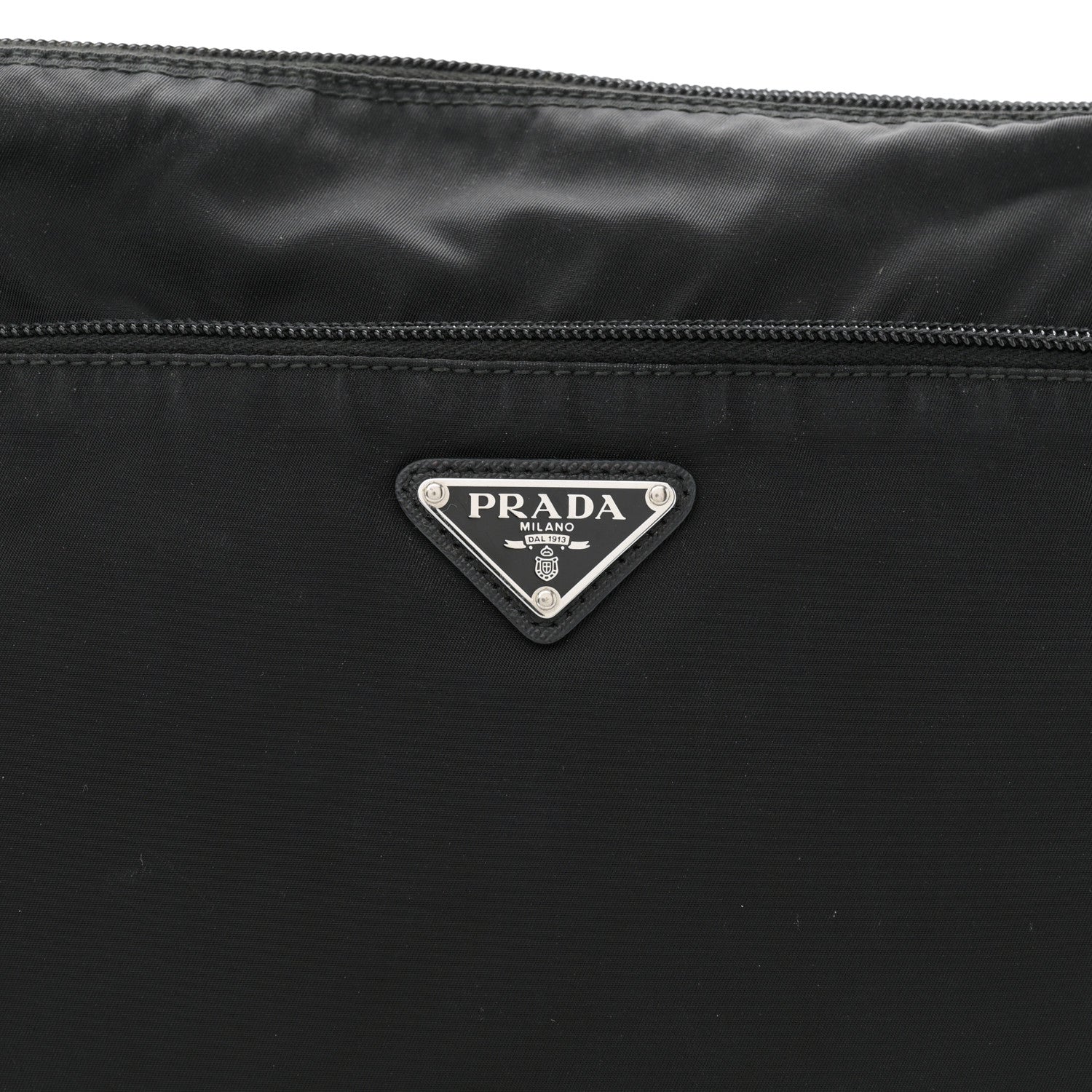 Prada Re-Nylon Vela Saffiano Pocket Double Zip Messenger Bag Black 8 of 10