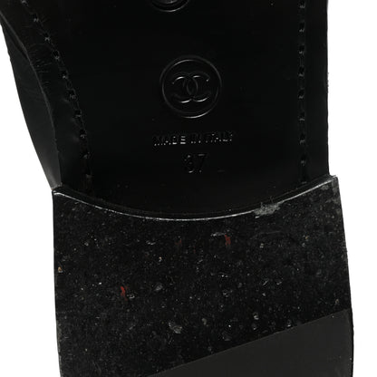 Chanel Shiny Calfskin Lace Up Combat Boots 37 Black 13 of 16