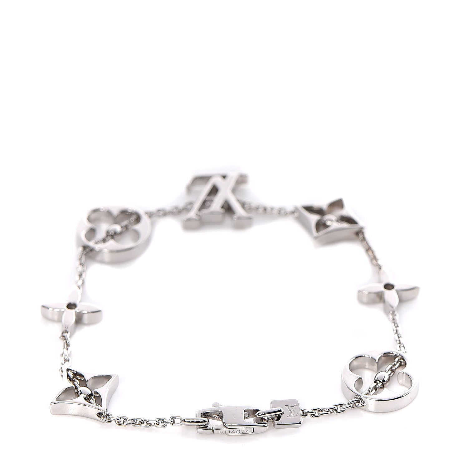 Louis Vuitton 18K White Gold Monogram Bracelet 3 of 4