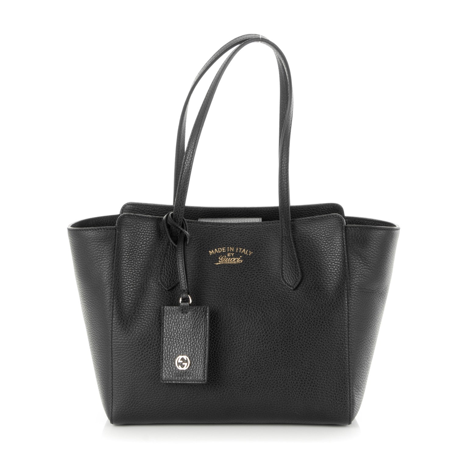 Gucci Pebbled Calfskin Small Swing Tote Black 1 of 6
