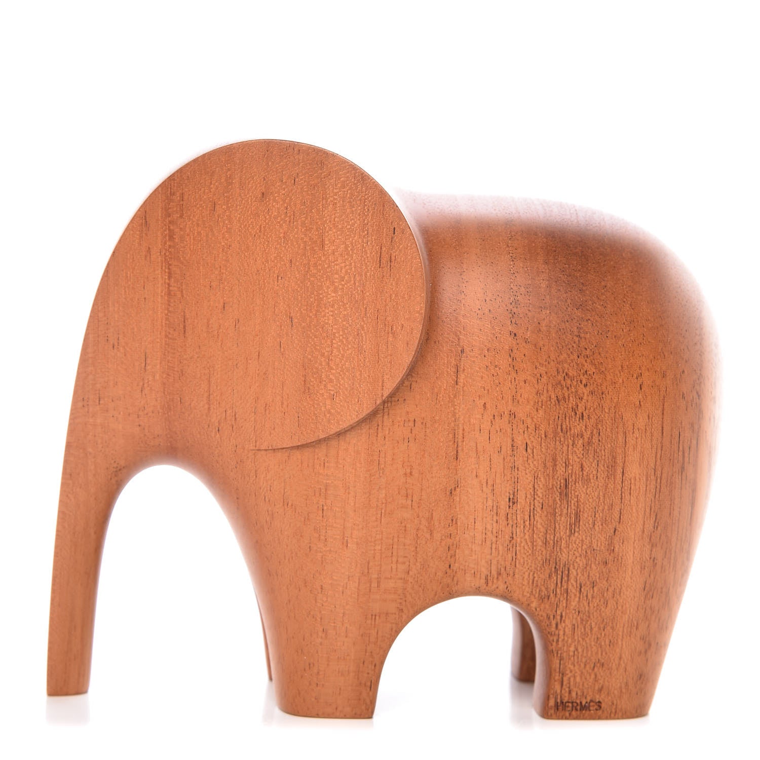 Hermes Mahogany Wood Elephant Lao Paperweight Naturel 1 of 9