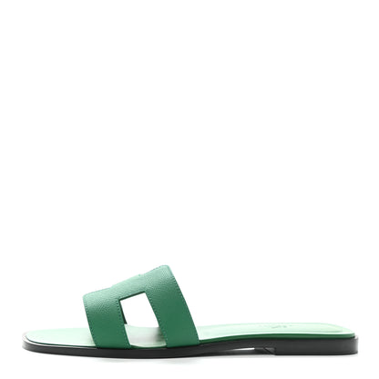 Hermes Epsom Oran Sandals 40 Malachite 1 of 8