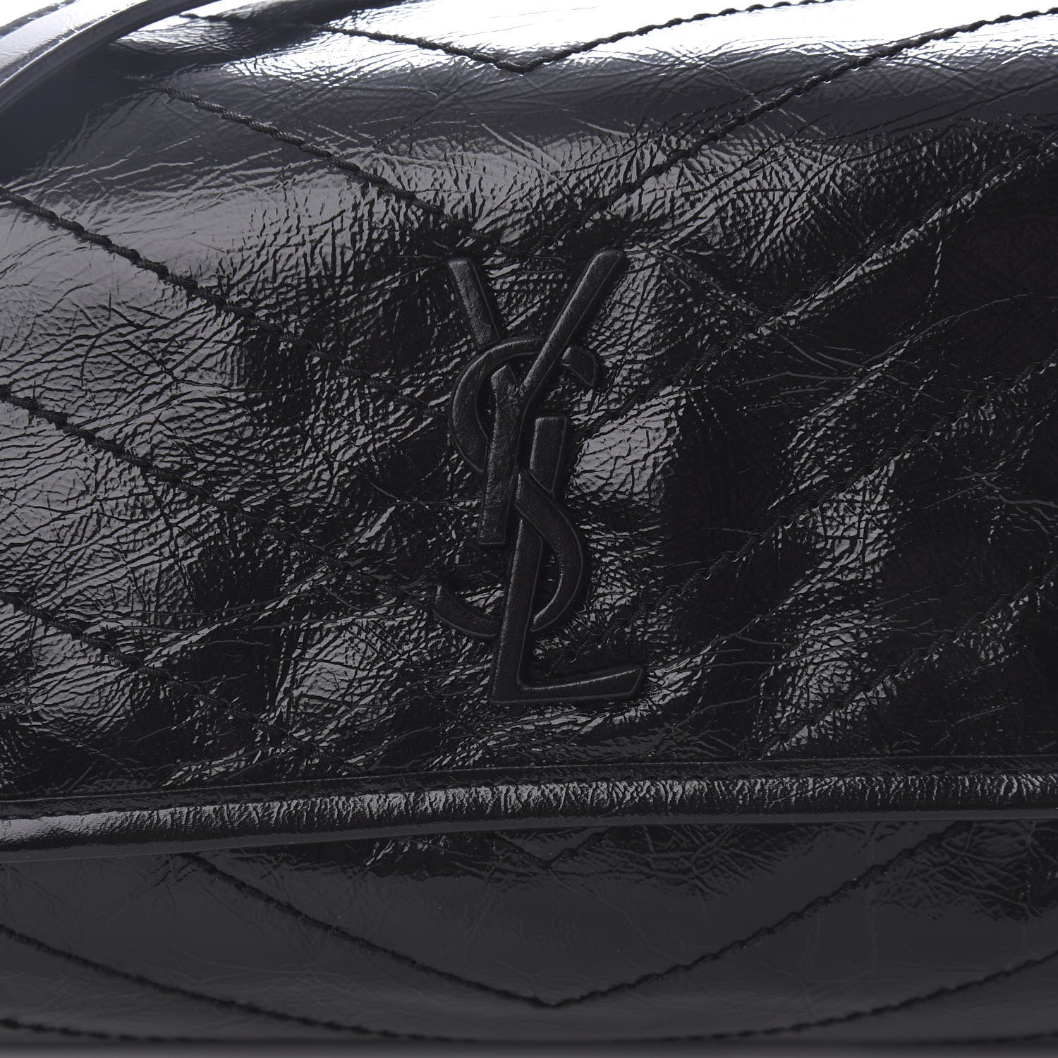 Saint Laurent Crinkled Calfskin Matelasse Monogram Niki Body Bag Black 10 of 10