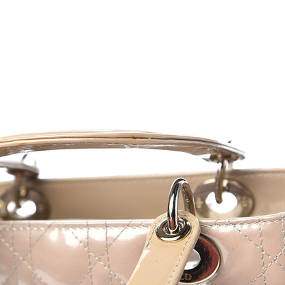 Christian Dior Pearlized Patent Cannage Medium Lady Dior Grey 7 of 17