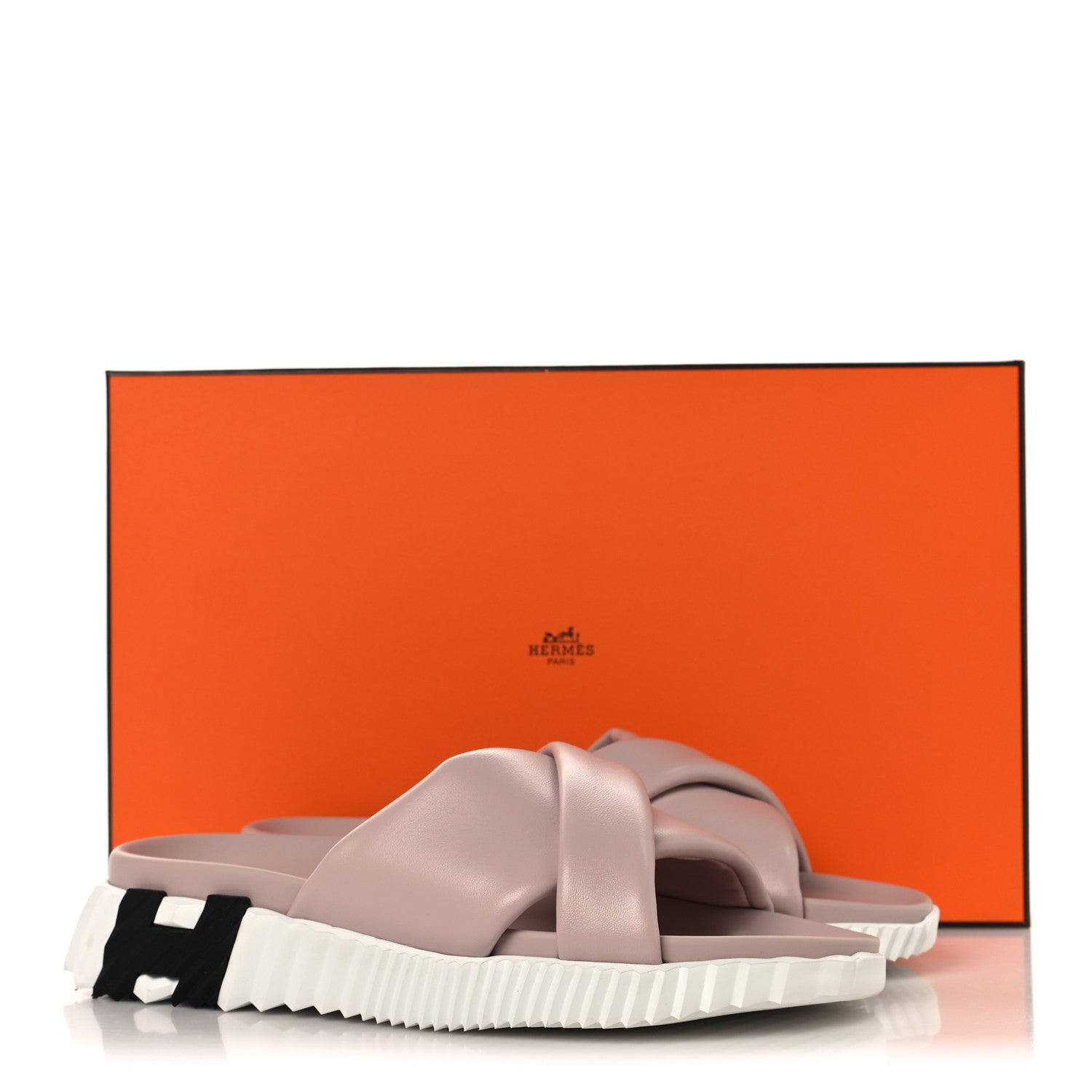 Hermes Nappa Womens Infra Sandals 38 Rose Porcelaine 10 of 10
