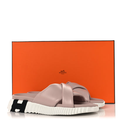 Hermes Nappa Womens Infra Sandals 38 Rose Porcelaine 10 of 10