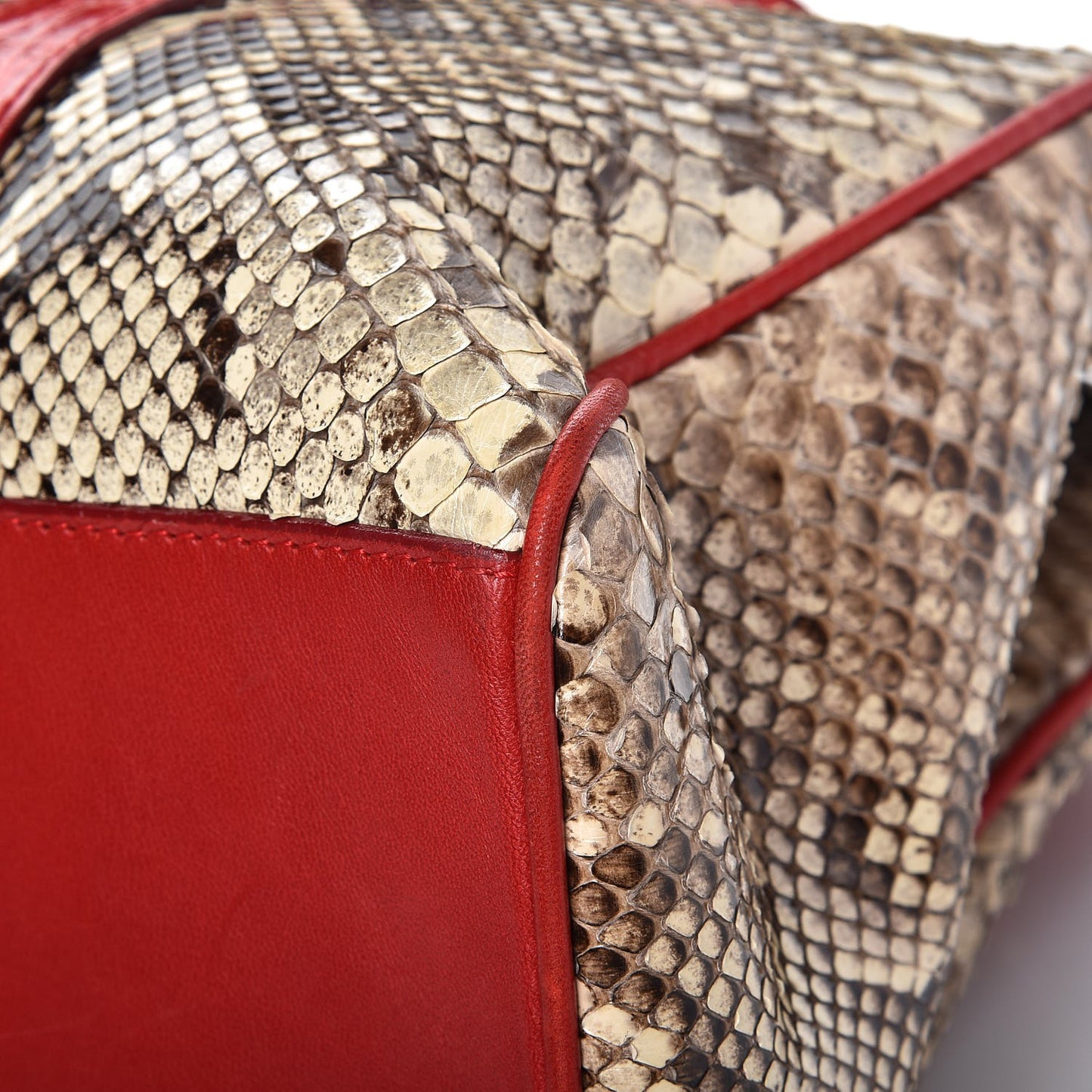 Python Crocodile Tote Naturale Rosso