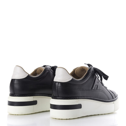 Hermes Calfskin Polo Sneakers 38 Black White 4 of 10