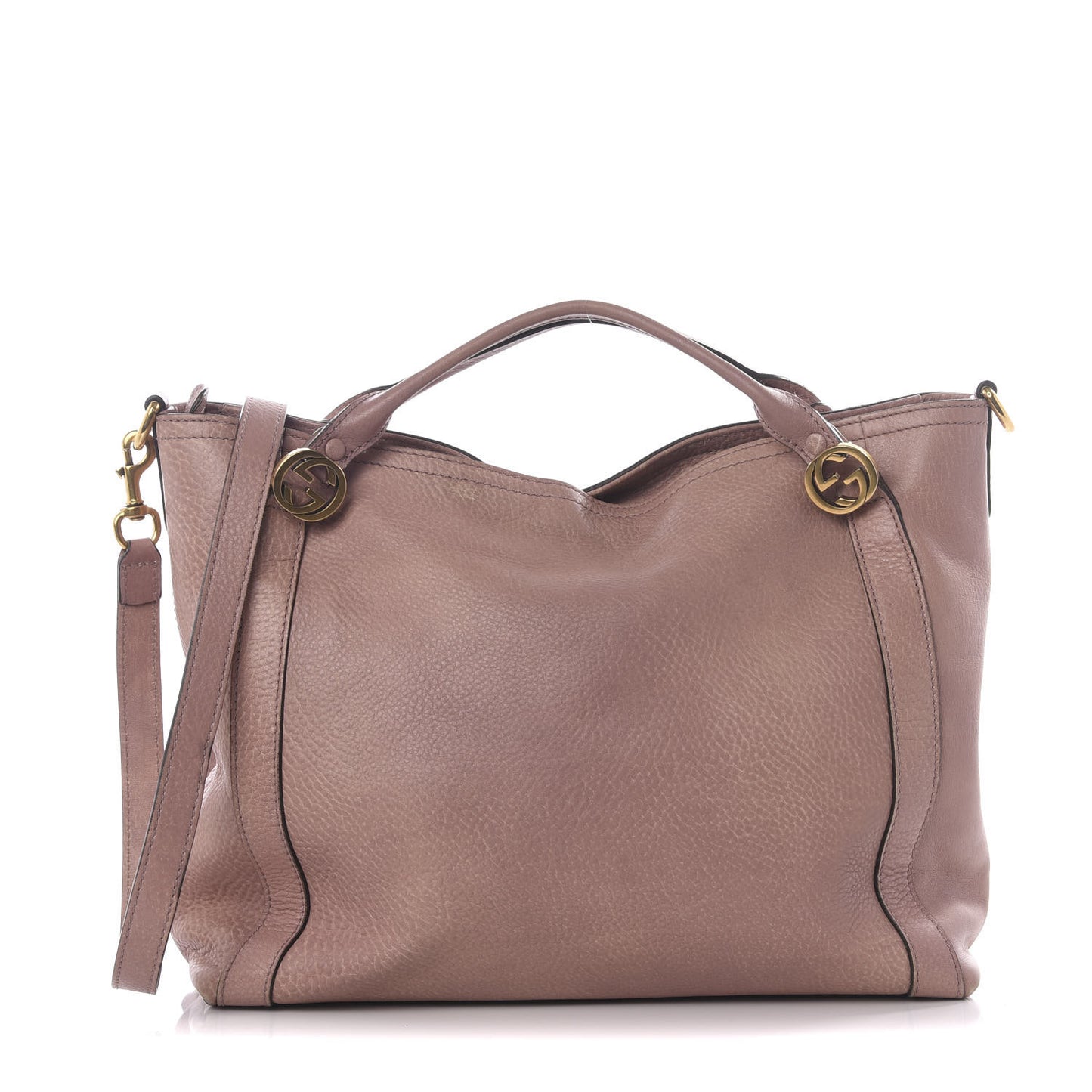 Pebbled Calfskin Medium Miss GG Top Handle Bag Mauve