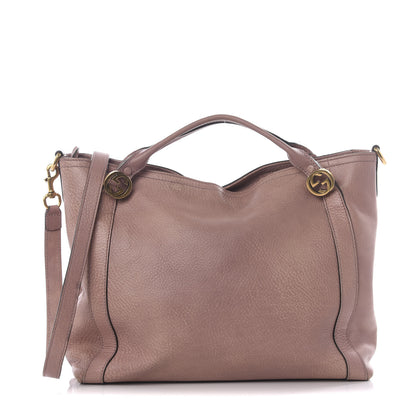 Gucci Pebbled Calfskin Medium Miss GG Top Handle Bag Mauve 1 of 12