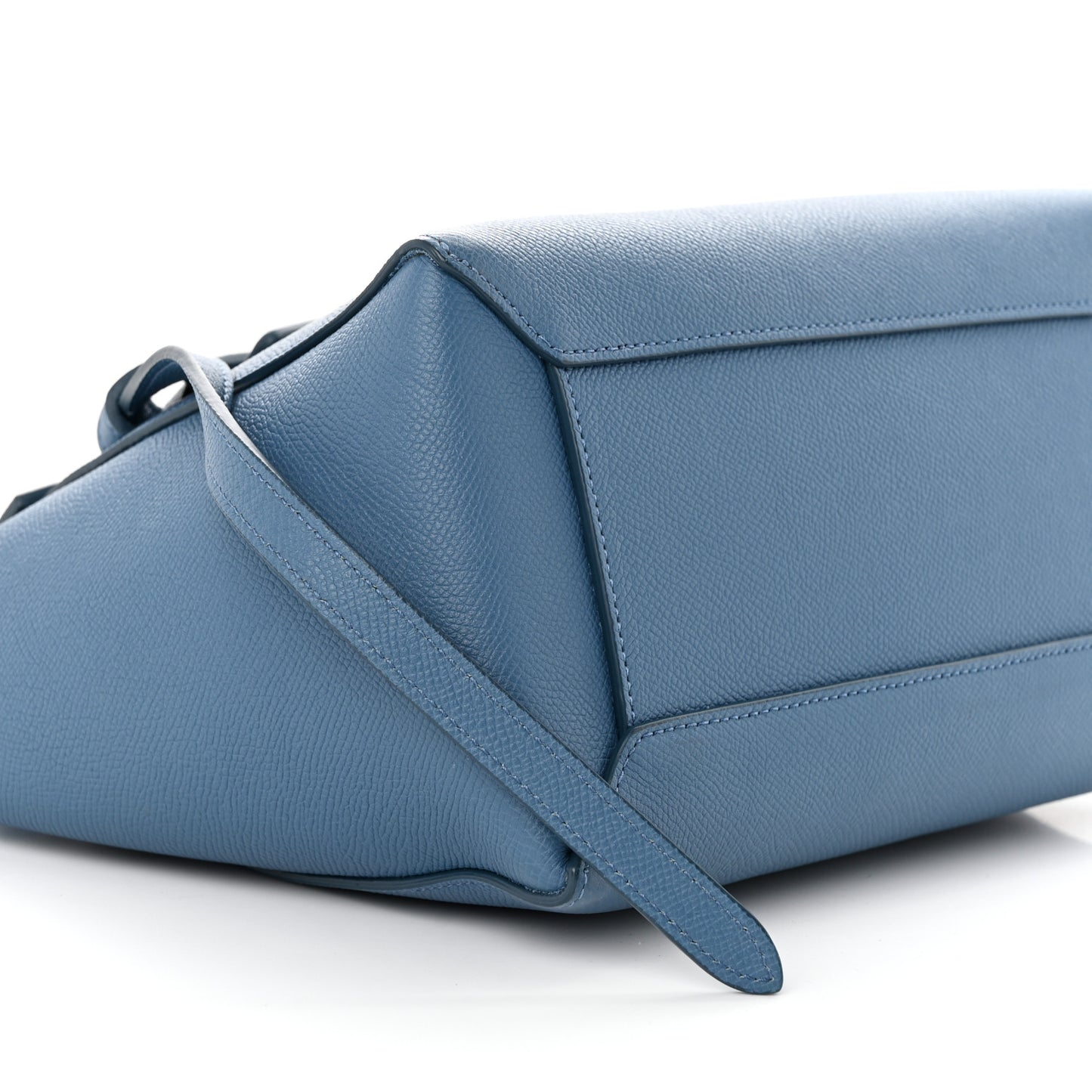 Grained Calfskin Micro Belt Bag Washed Blue