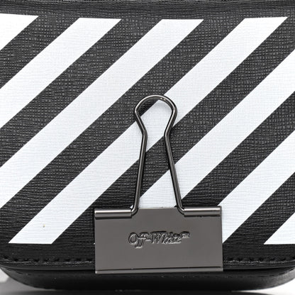 Off-White Saffiano Striped Baby Flap Black White 9 of 13