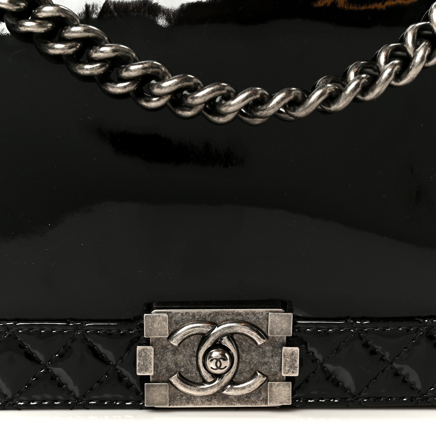 Chanel Patent New Medium Boy Reverso Flap Black 8 of 10