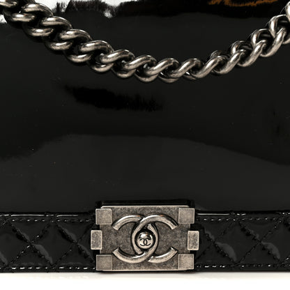 Chanel Patent New Medium Boy Reverso Flap Black 8 of 10
