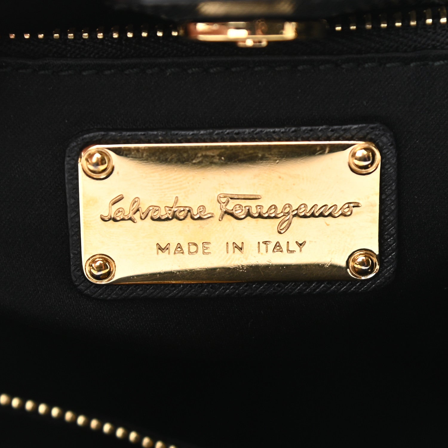 Salvatore Ferragamo Calfskin Vany Bag Black 6 of 10