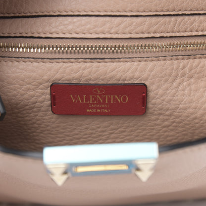 Valentino Garavani Pebbled Calfskin Mini Rockstud Flip-Lock Messenger Bag Rose Cannelle 6 of 9