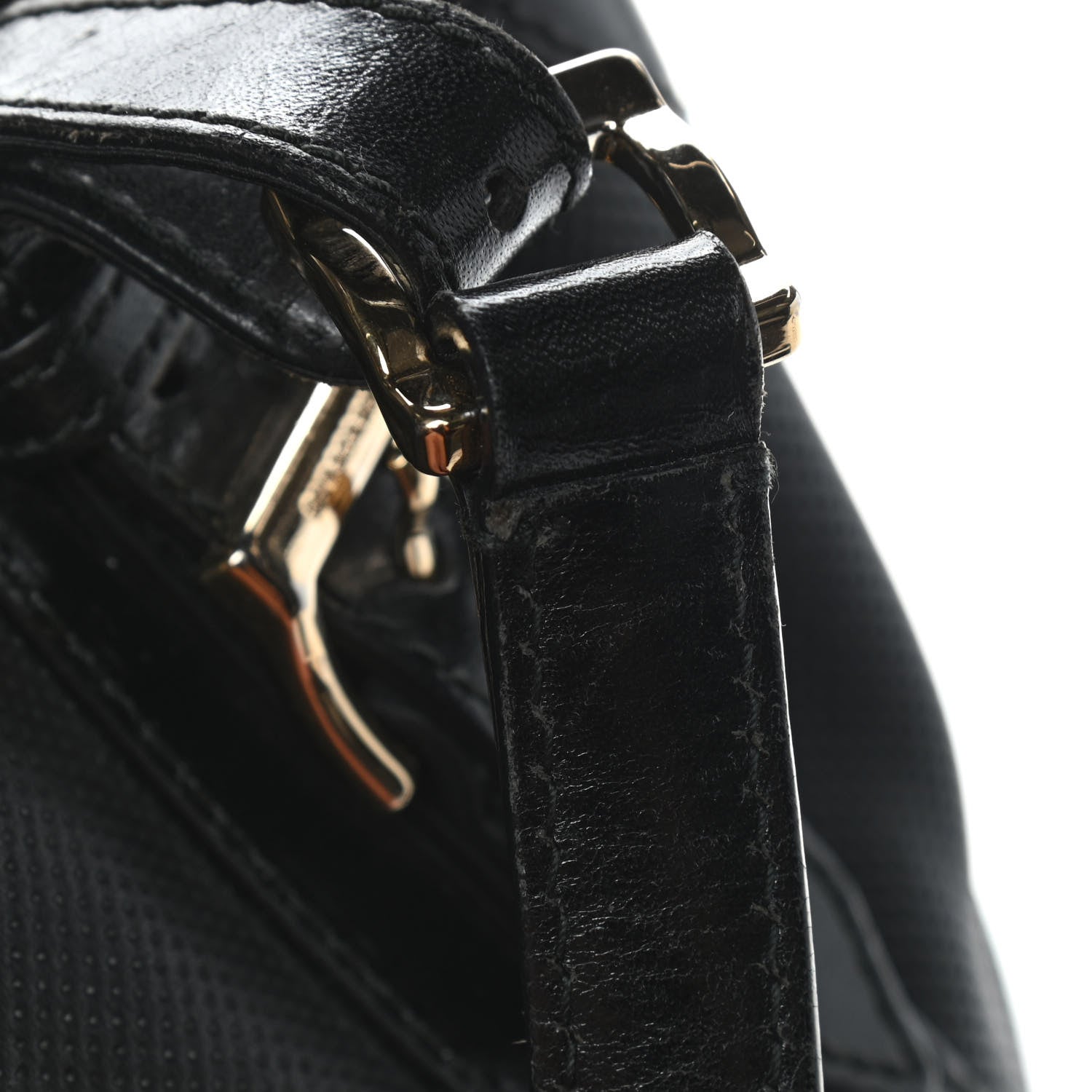Burberry Calfskin Perforated Ellers Satchel Black 12 of 12