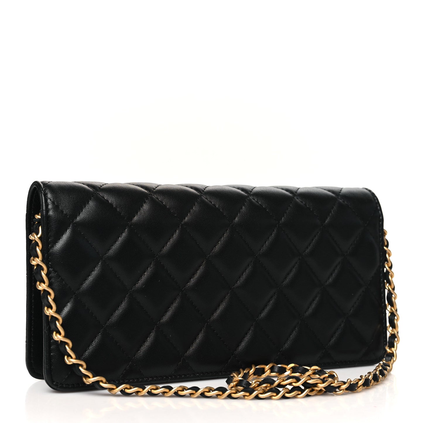Lambskin Quilted CC Clutch On Chain Black
