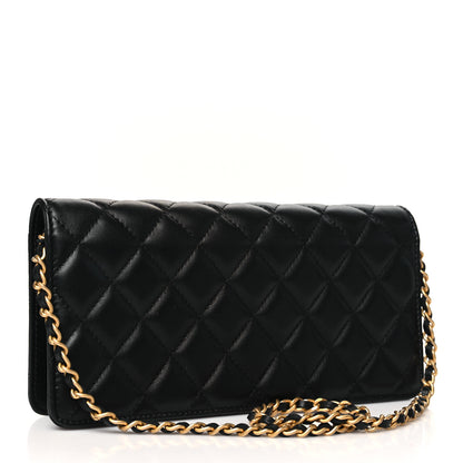 Chanel Lambskin Quilted CC Clutch On Chain Black 3 of 12