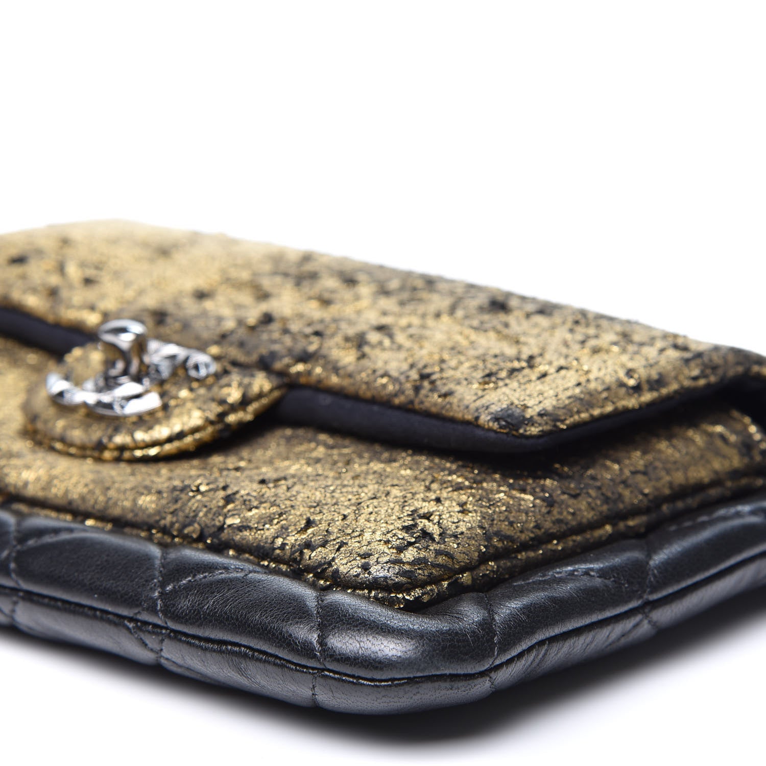 Chanel Lambskin Mineral Nights Wristlet Gold Black 7 of 11