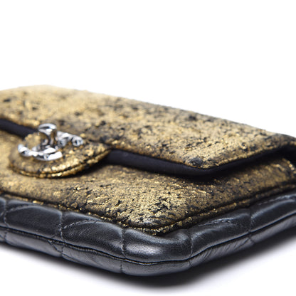 Chanel Lambskin Mineral Nights Wristlet Gold Black 7 of 11