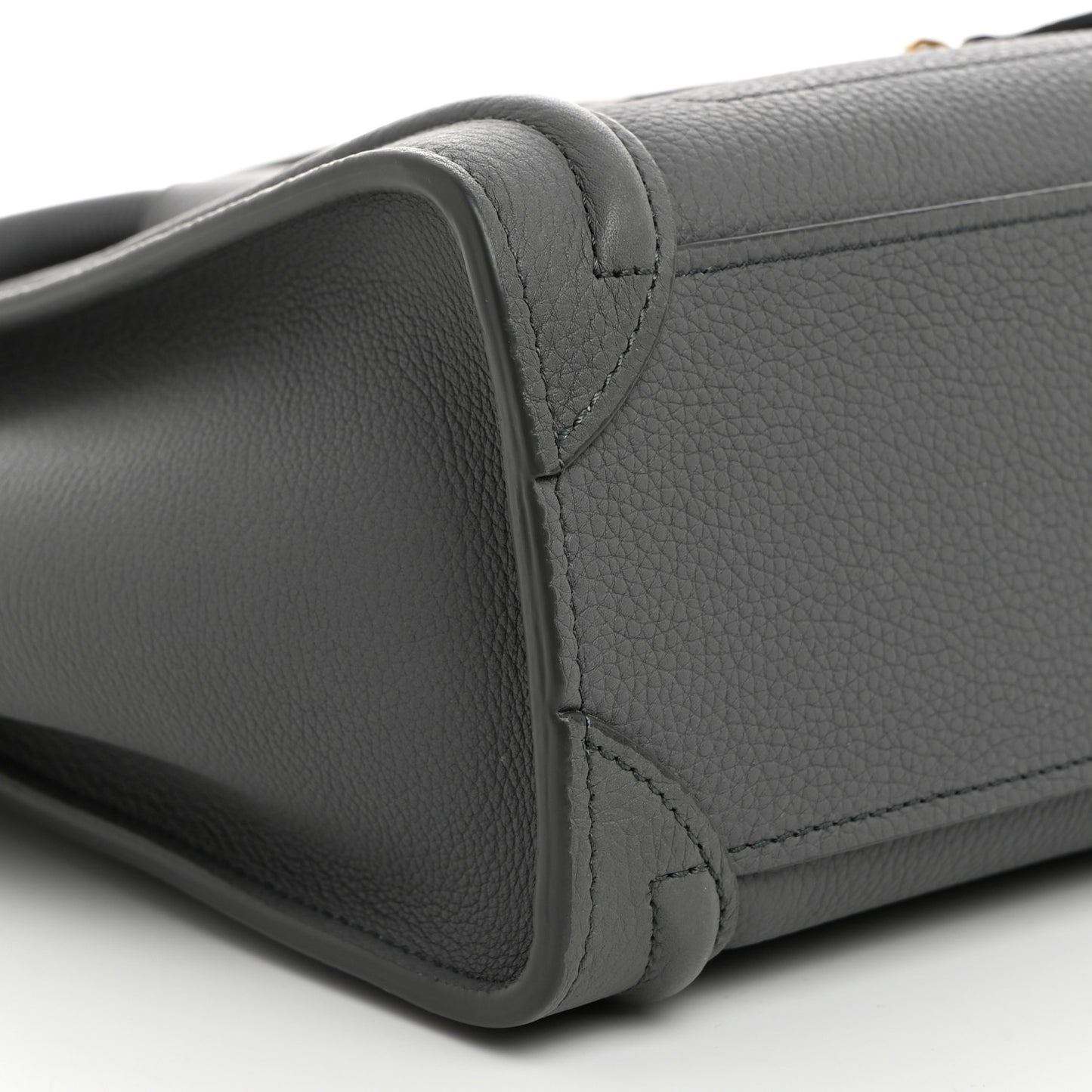 Drummed Calfskin Nano Luggage Kohl