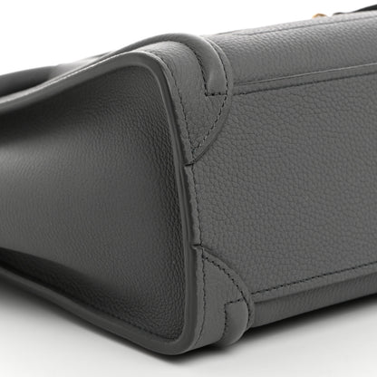 Celine Drummed Calfskin Nano Luggage Kohl 10 of 11
