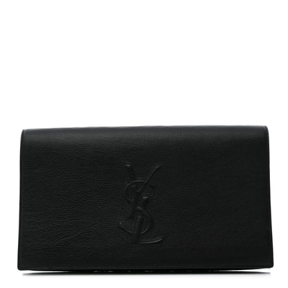 Saint Laurent Calfskin Monogram Large Belle De Jour Clutch Black 1 of 7