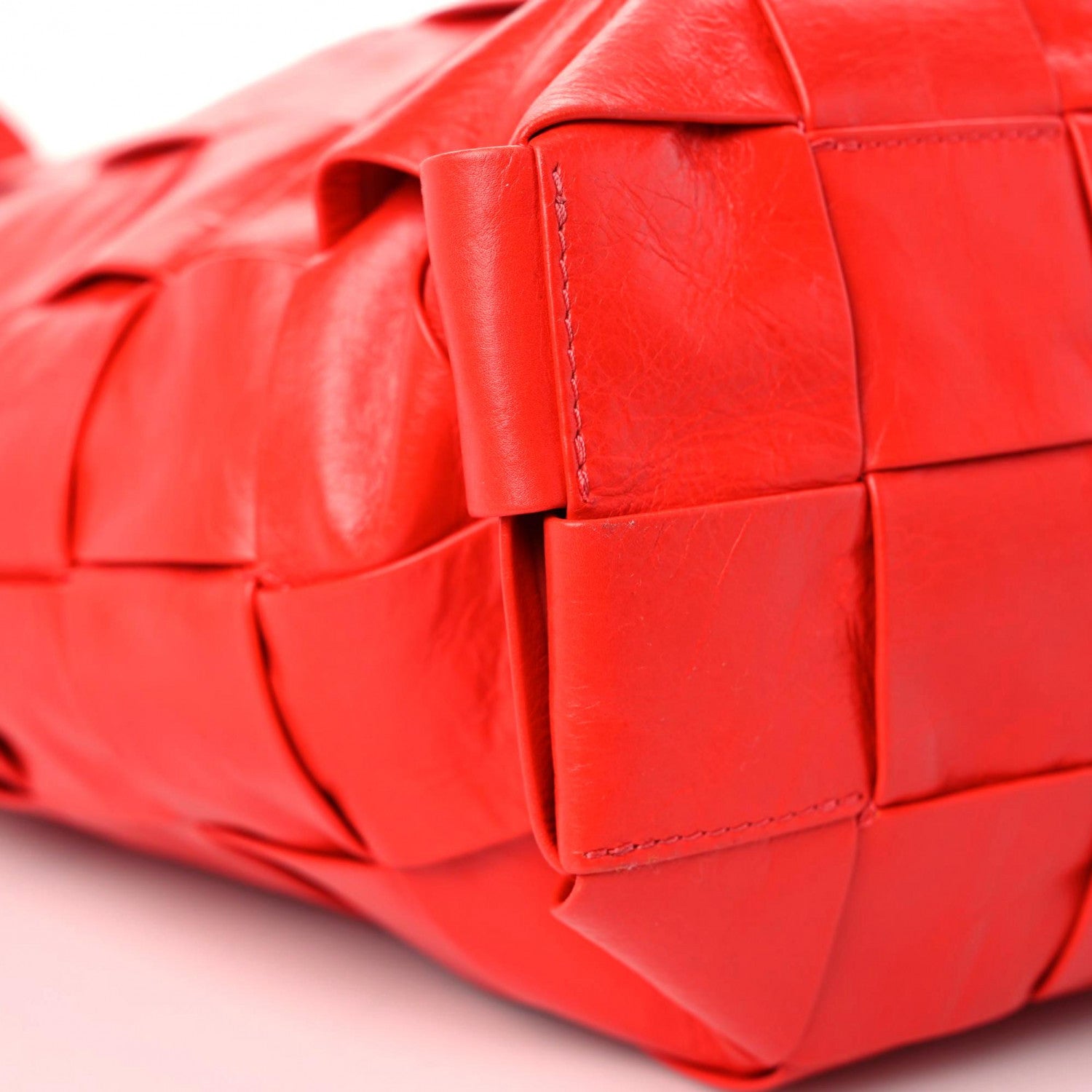 Bottega Veneta Calfskin Maxi Intrecciato Cassette Tote Tomato 8 of 9