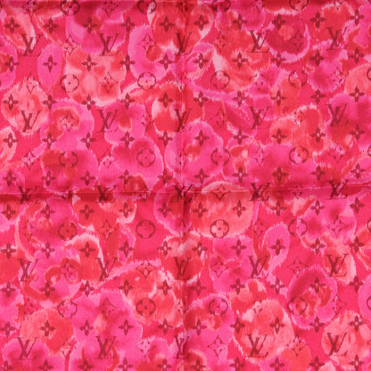 Louis Vuitton Silk Monogram Ikat Summer Square Scarf Rose Indien 1 of 5