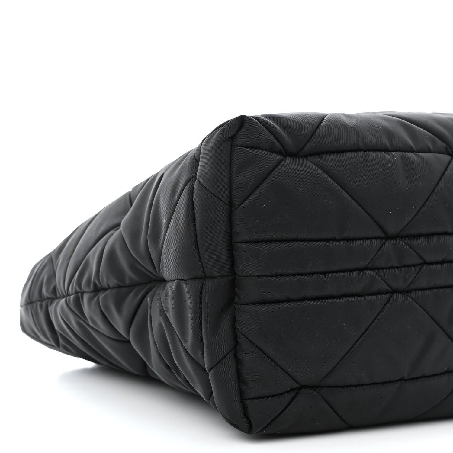 Prada Re-Nylon Nappa Triangle Quilted Padded Medium Double Handled Zip Tote Black 11 of 12