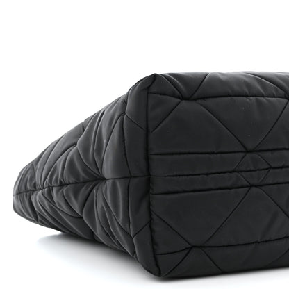 Prada Re-Nylon Nappa Triangle Quilted Padded Medium Double Handled Zip Tote Black 11 of 12