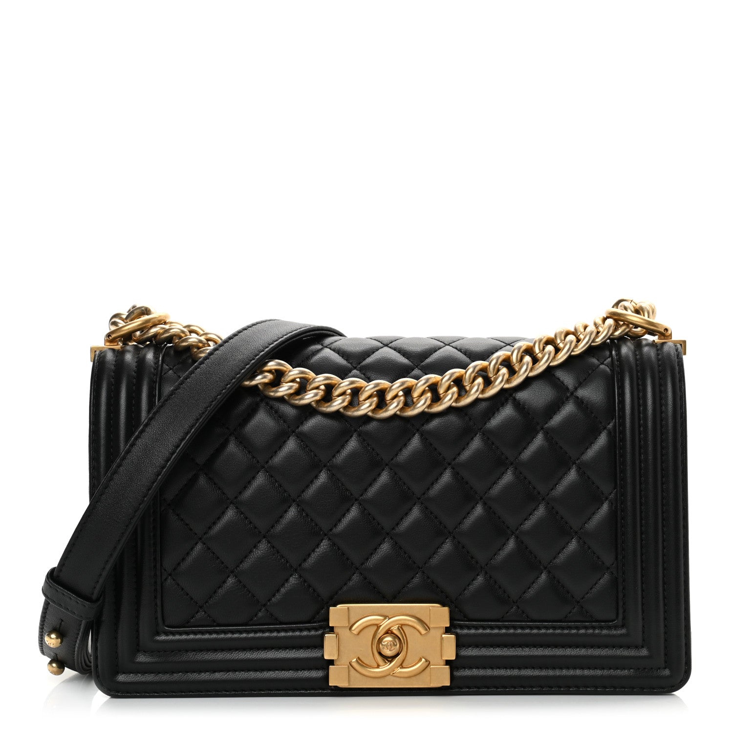Chanel Lambskin Quilted Medium Boy Flap Black 1 of 18