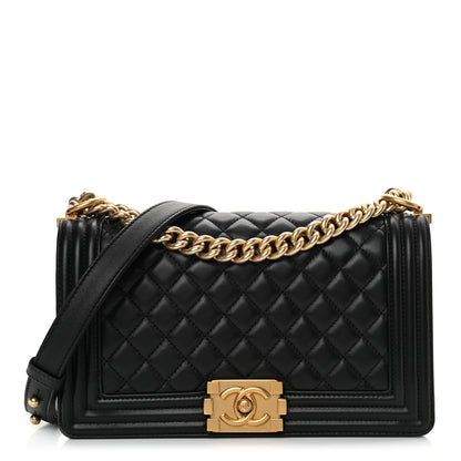 Chanel Lambskin Quilted Medium Boy Flap Black 1 of 18