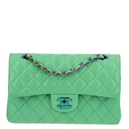Chanel Lambskin Quilted Small Double Flap Green Blue 1 of 11