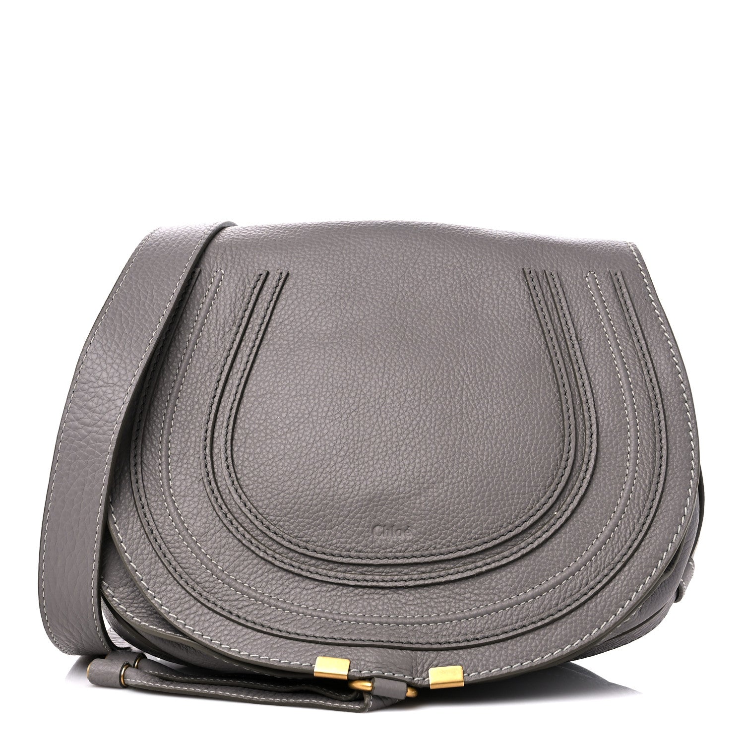 Chloe Calfskin Medium Marcie Round Crossbody Bag Cashmere Grey 1 of 9