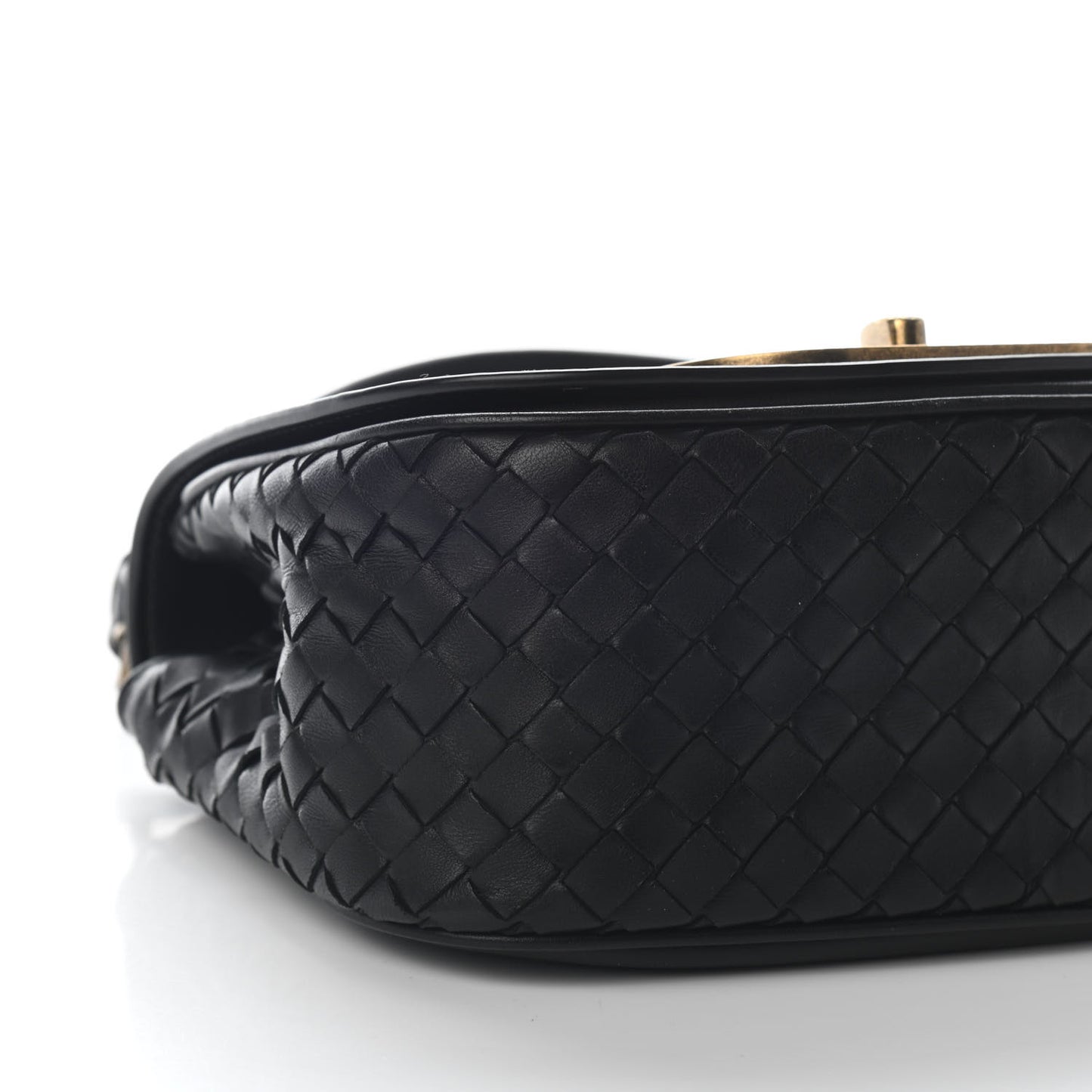 Nappa Intrecciato BV Luna Shoulder Bag Black
