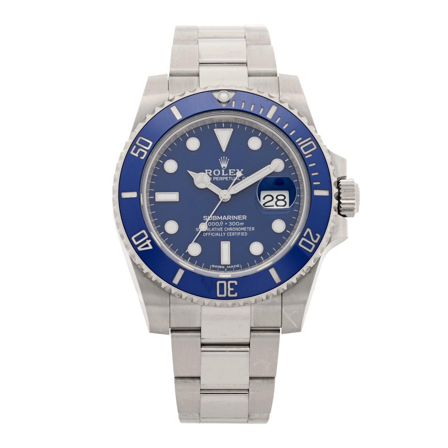 Rolex 18K White Gold 40mm Oyster Perpetual Submariner Smurf Watch Royal Blue 116619LB 1 of 5