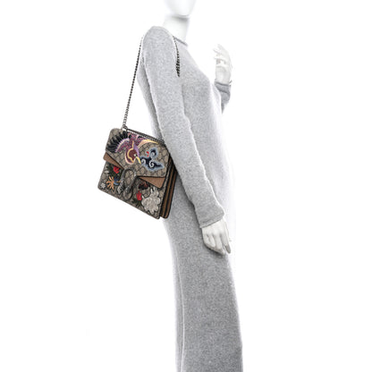 Gucci GG Supreme Monogram Embroidered Medium Dionysus Shoulder Bag Taupe 2 of 13